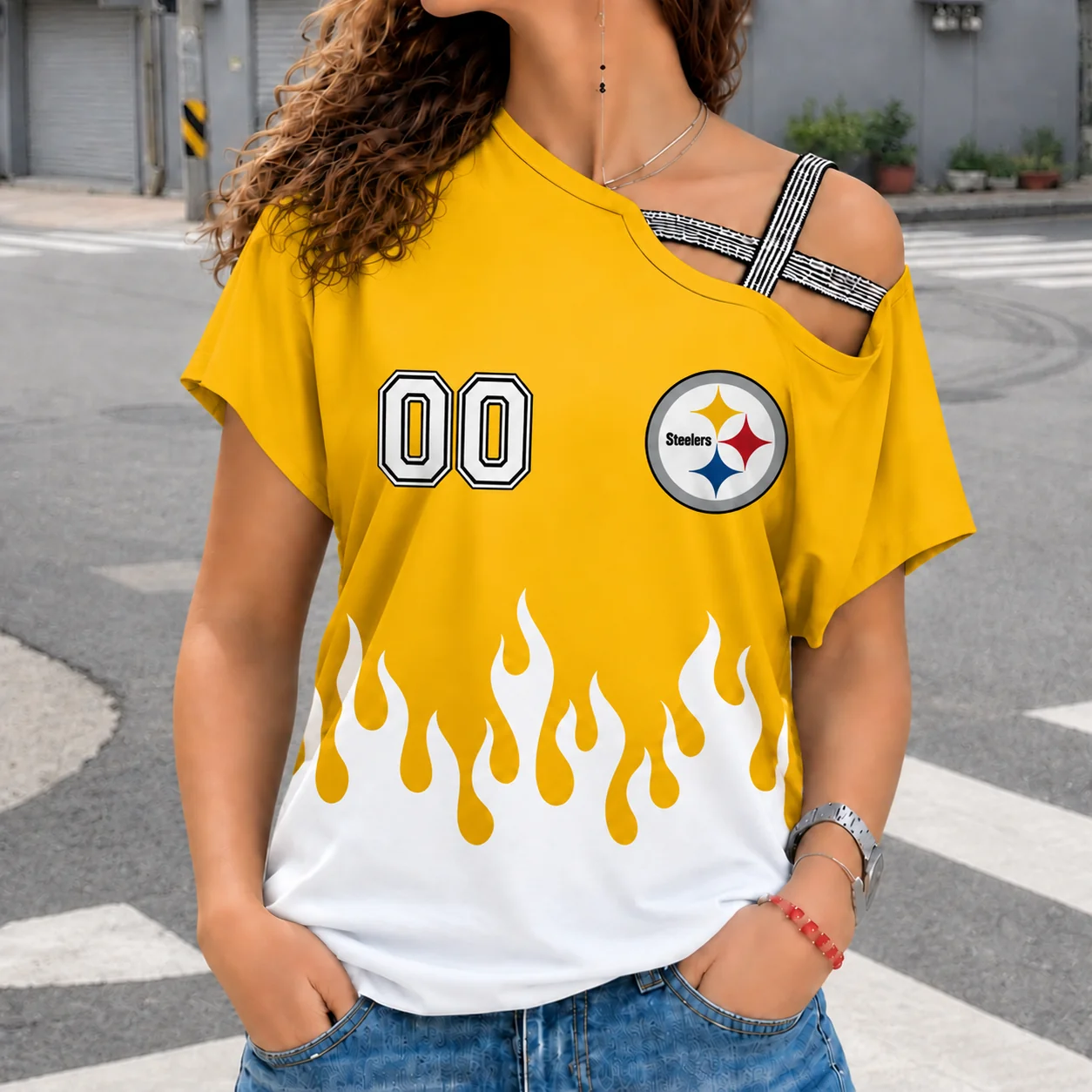 Limited Edition – Customized NFL Pittsburgh Steelers Women’s Shoulder Shirt