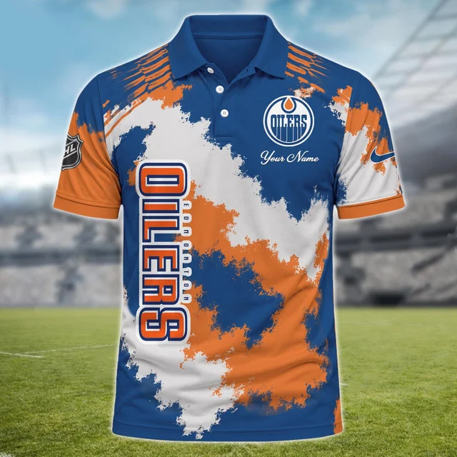 Limited Edition – Customized NHL Edmonton Oilers Polo Shirt - Image 2