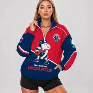 Limited Edition – Customized NBA Washington Wizards V-Neck Zipper Sweatshirt Jacket