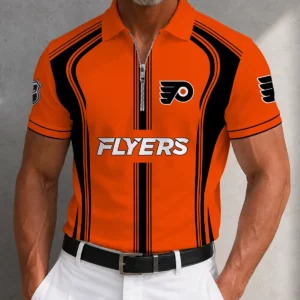 Limited Edition – Customized NHL Philadelphia Flyers Zipper Polo Shirt