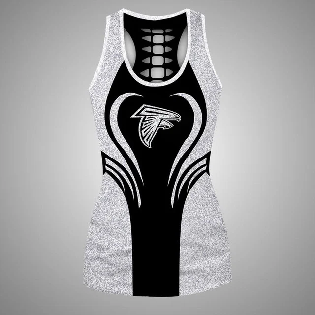 Limited Edition – Customized NFL Atlanta Falcons Hollow Tank Top & Leggings Set - Image 2
