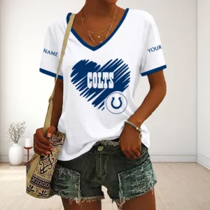 Limited Edition – Customized NFL Indianapolis Colts V-Neck Female Shirt