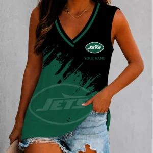 Limited Edition – Customized NFL New York Jets Women’s V-Neck Tank Top