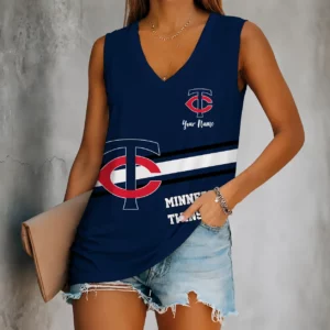 Limited Edition – Customized MLB Minnesota Twins Women’s V-Neck Tank Top