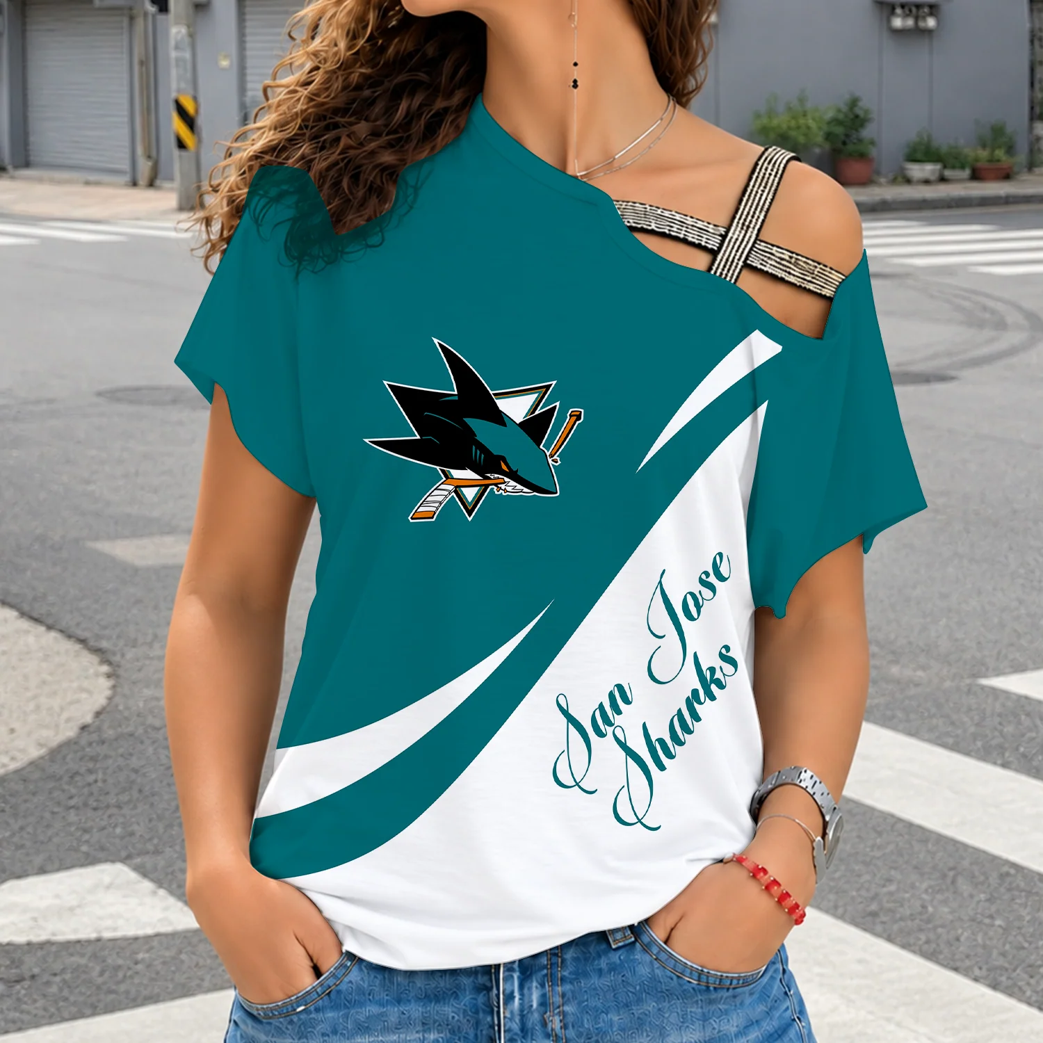 Limited Edition – Customized NHL San Jose Sharks Shoulder Shirt