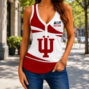 Limited Edition – Customized NCAA Indiana Hoosiers Women’s V-Neck Tank Top