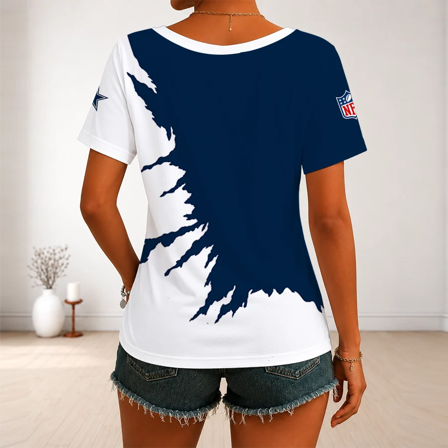 Limited Edition – Customized NFL Dallas Cowboys V-Neck Female Shirt - Image 2