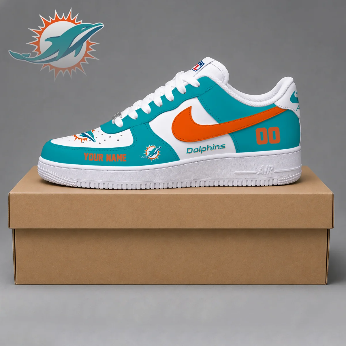 Limited Edition – Customized NFL Miami Dolphins Af1 Shoes