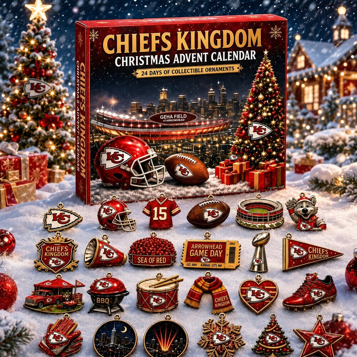 Chiefs Kingdom Advent Calendar 2026 Kansas City Chiefs Xmas Advent Calendar Gifts
