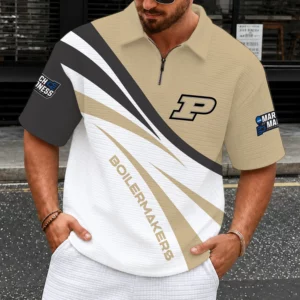 Limited Edition – Customized NCAA Purdue Boilermakers Quarter-Zip Polo Shirt