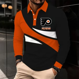 Limited Edition – Customized NHL Philadelphia Flyers Men Long Sleeve Polo Shirt