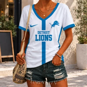 Limited Edition – Customized NFL Detroit Lions V-Neck Female Shirt