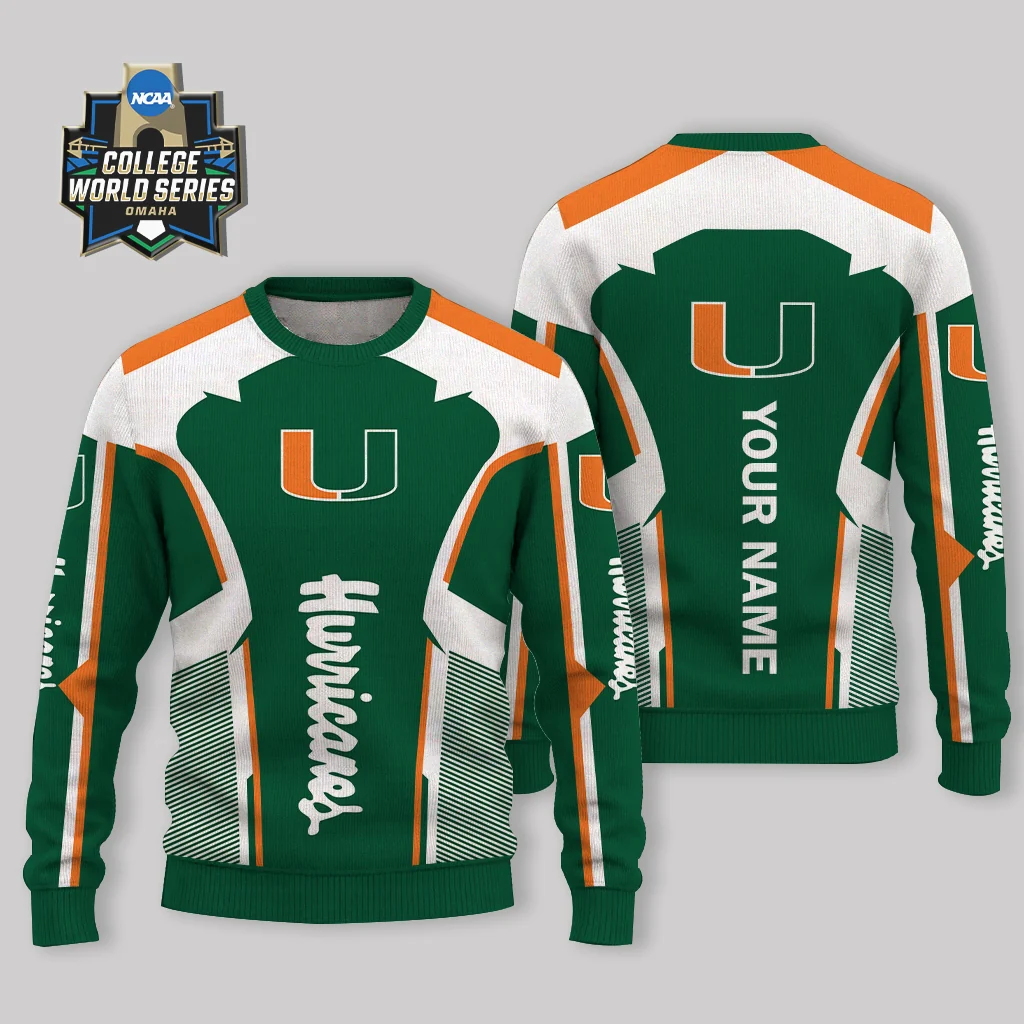 Limited Edition – Customized NCAA Miami Hurricanes Ugly Sweater