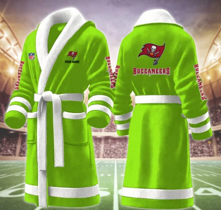 Limited Edition – Customized NFL Tampa Bay Buccaneers Multicolor Fleece Bathrobe - Image 3