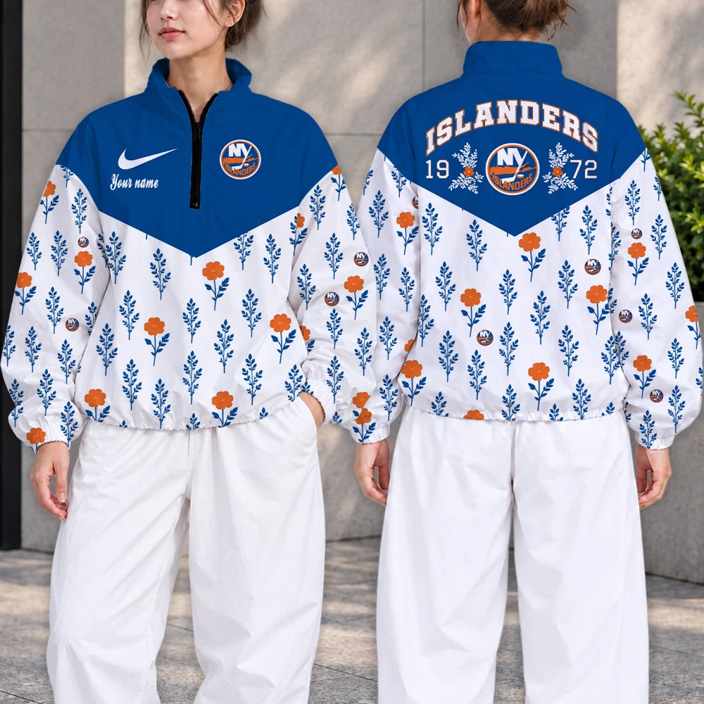 Limited Edition – Customized NHL New York Islanders V-Neck Zipper Sweatshirt Jacket