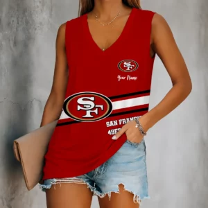 Limited Edition – Customized NFL San Francisco 49Ers Women’s V-Neck Tank Top