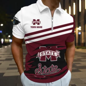Limited Edition – Customized NCAA Mississippi State Bulldogs Zip Polo Shirt