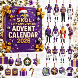 Minnesota Vikings 65th Anniversary 2026 Advent Calendar 24 Day Christmas Countdown Fans Gift