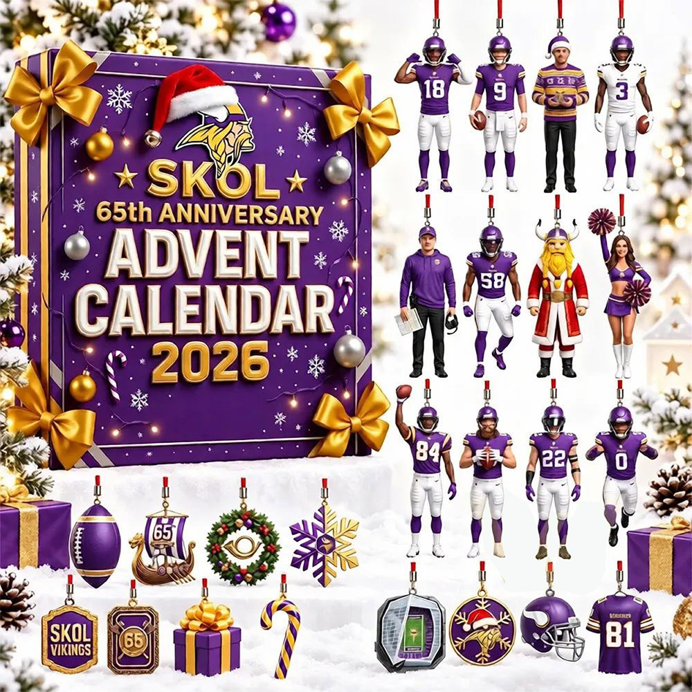 Minnesota Vikings 65th Anniversary 2026 Advent Calendar 24 Day Christmas Countdown Fans Gift