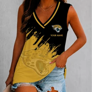 Limited Edition – Customized NFL Jacksonville Jaguars Women’s V-Neck Tank Top