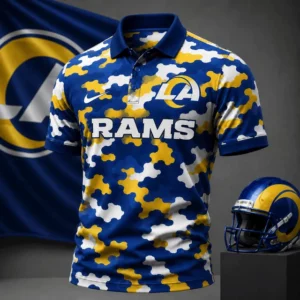 Limited Edition – Customized NFL Los Angeles Rams Camo Polo Shirt