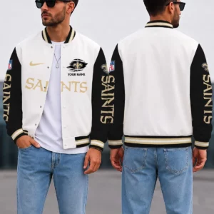 Limited Edition – Customized NFL New Orleans Saints Satin Varsity & Baseball Jacket