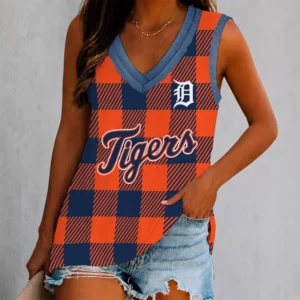 Limited Edition – Customized MLB Detroit Tigers Women’s V-Neck Tank Top