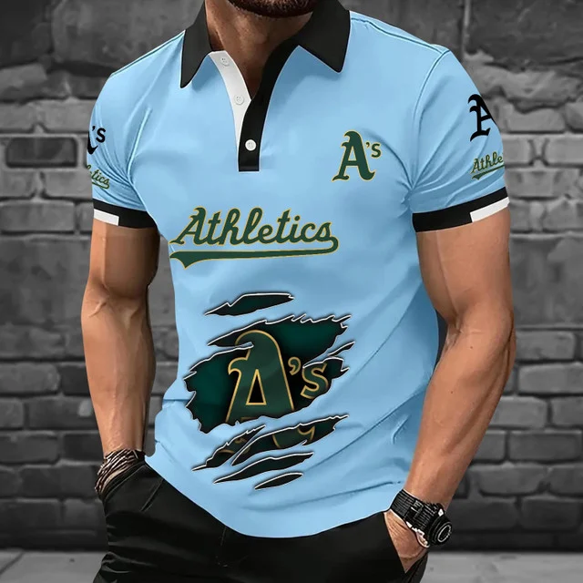 Limited Edition – Customized MLB Oakland Athletics Polo Shirt - Image 2