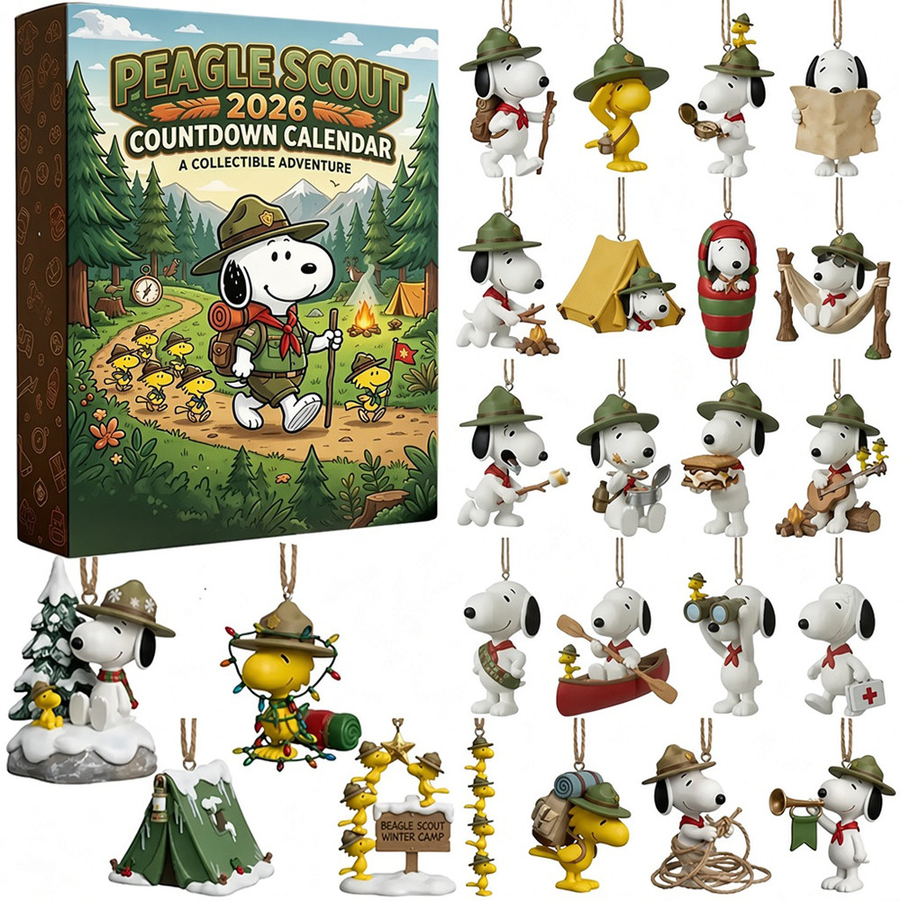 Peanuts Snoopy Beagle Scout 2026 Advent Calendar Christmas Snoopy Merch Gift For Fan