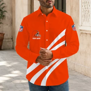Limited Edition – Customized NFL Cleveland Browns Men’s Long Sleeve Button-Up Shirt