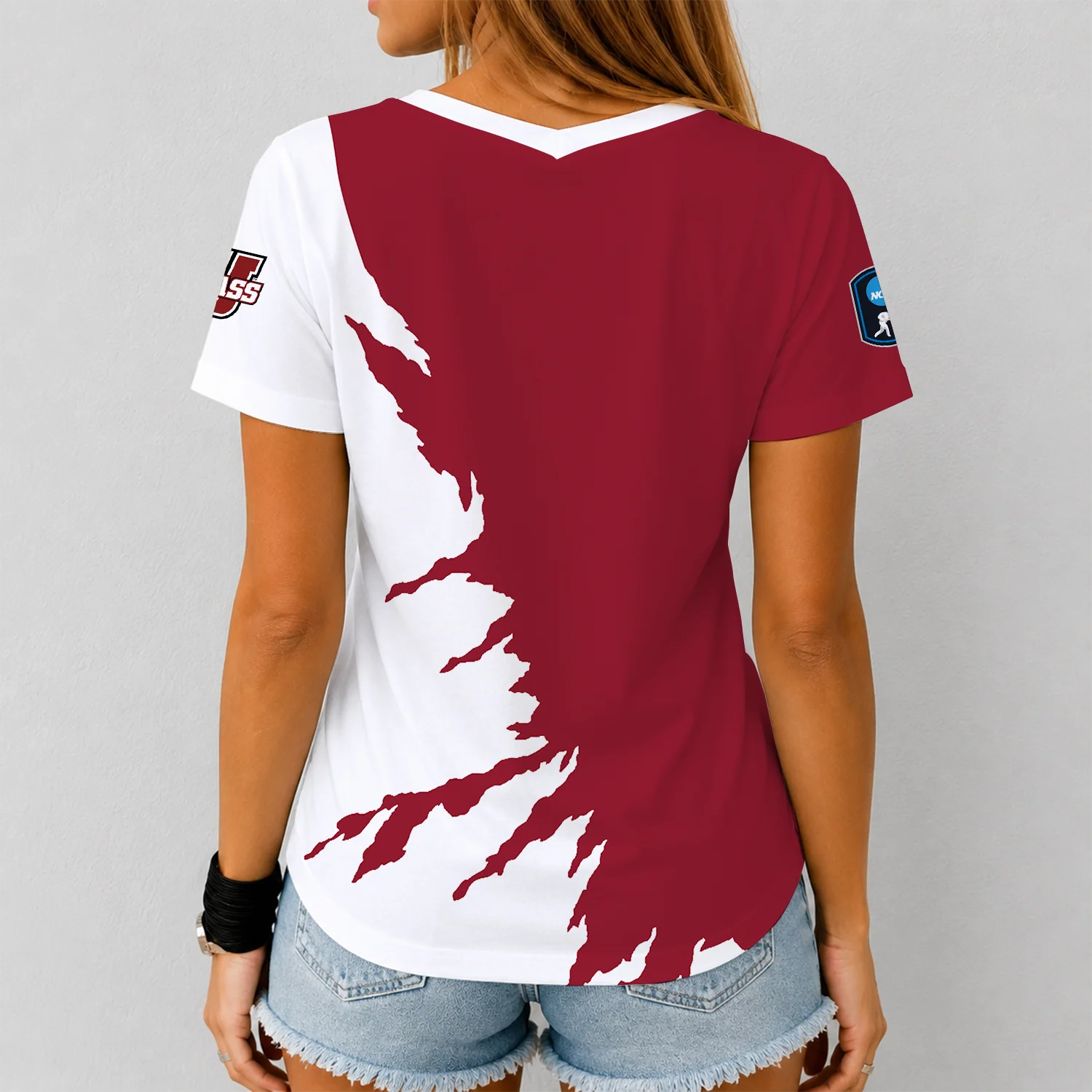 Limited Edition – Customized NCAA UMass Minutewomen V-Neck Female Shirt - Image 2