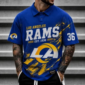 Limited Edition – Customized NFL Los Angeles Rams Polo Shirt