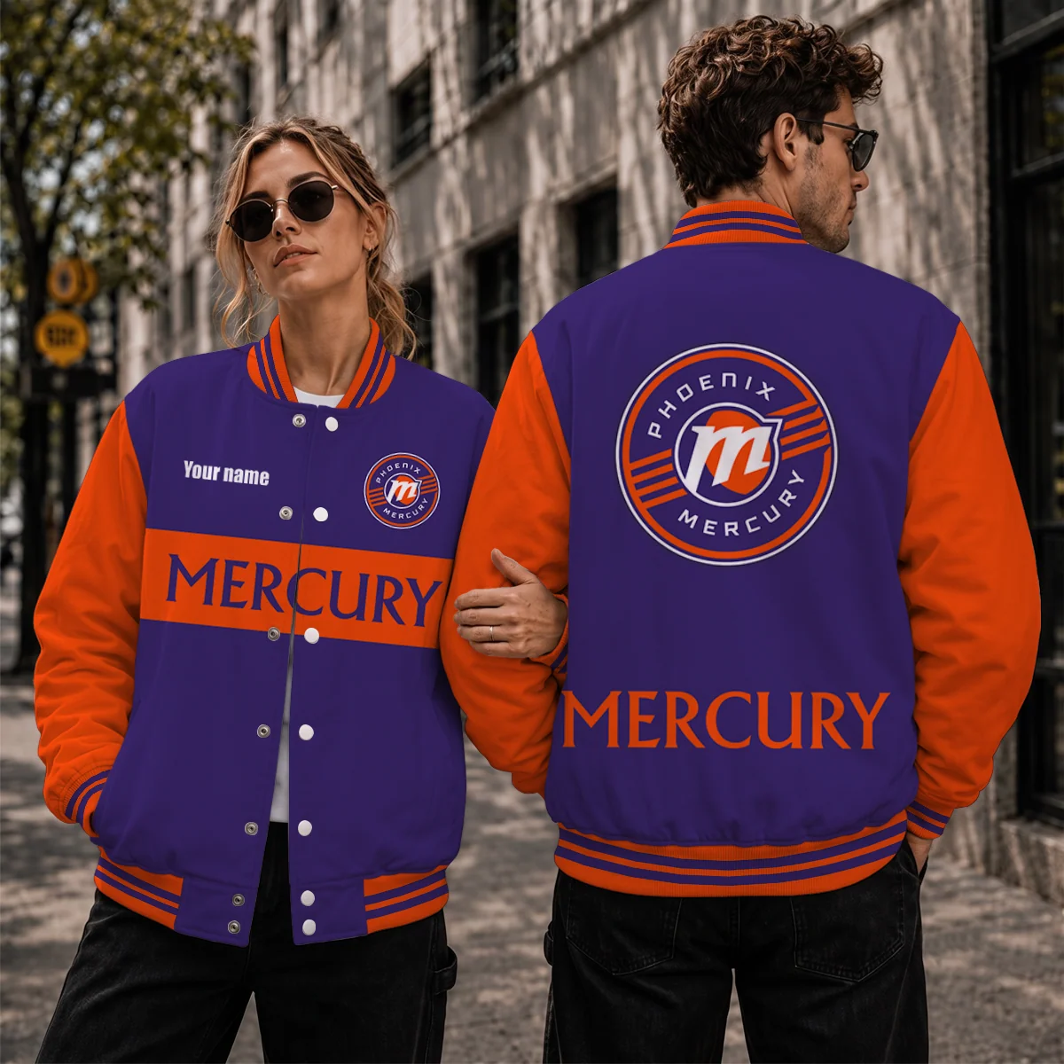 Limited Edition – Customized WNBA Phoenix Mercury Baseball Jacket, Satin Varsity Jacket