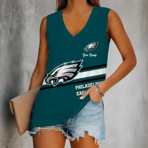 Limited Edition – Customized NFL Philadelphia Eagles Women’s V-Neck Tank Top