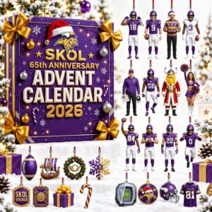 Minnesota Vikings 65th Anniversary Advent Calendar 2026 Vikings Christmas Ornaments