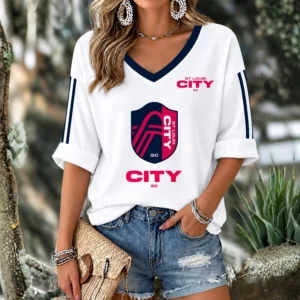 Limited Edition – Customized MLS St. Louis City SC Women’s V-Neck Long Sleeve Shirt