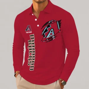 Limited Edition – Customized MLB Arizona Diamondbacks Men’s Long Sleeve Polo