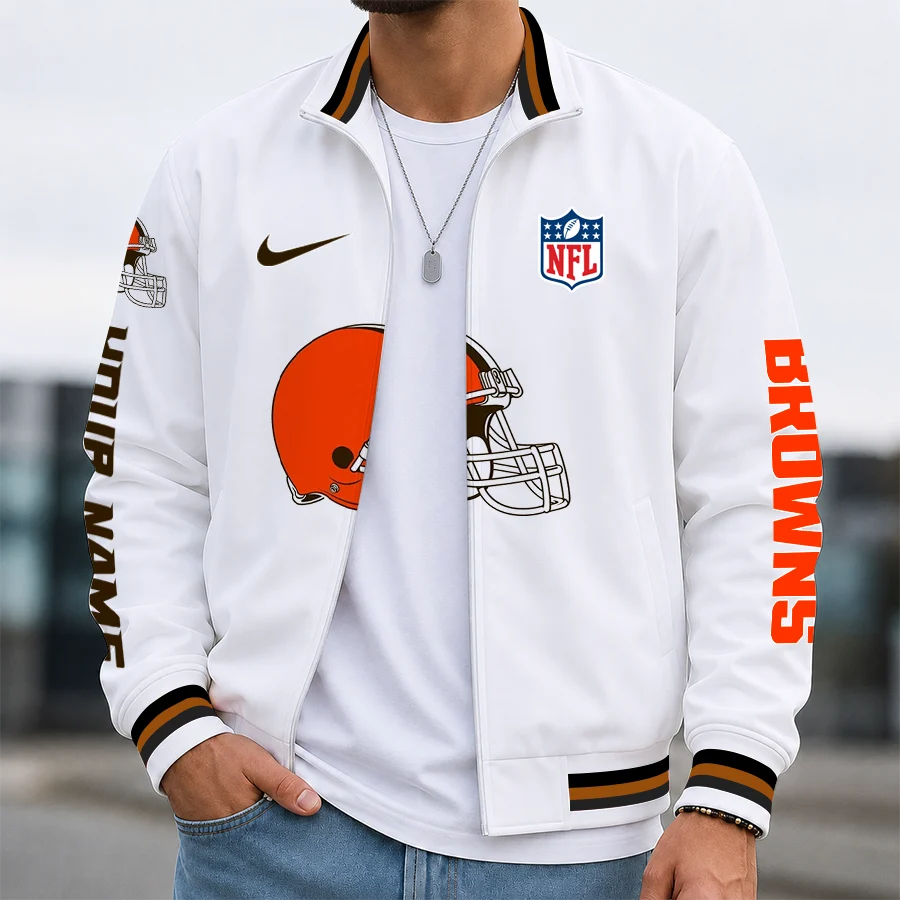 Limited Edition – Customized NFL Cleveland Browns Men’s Casual Jacket - Image 2