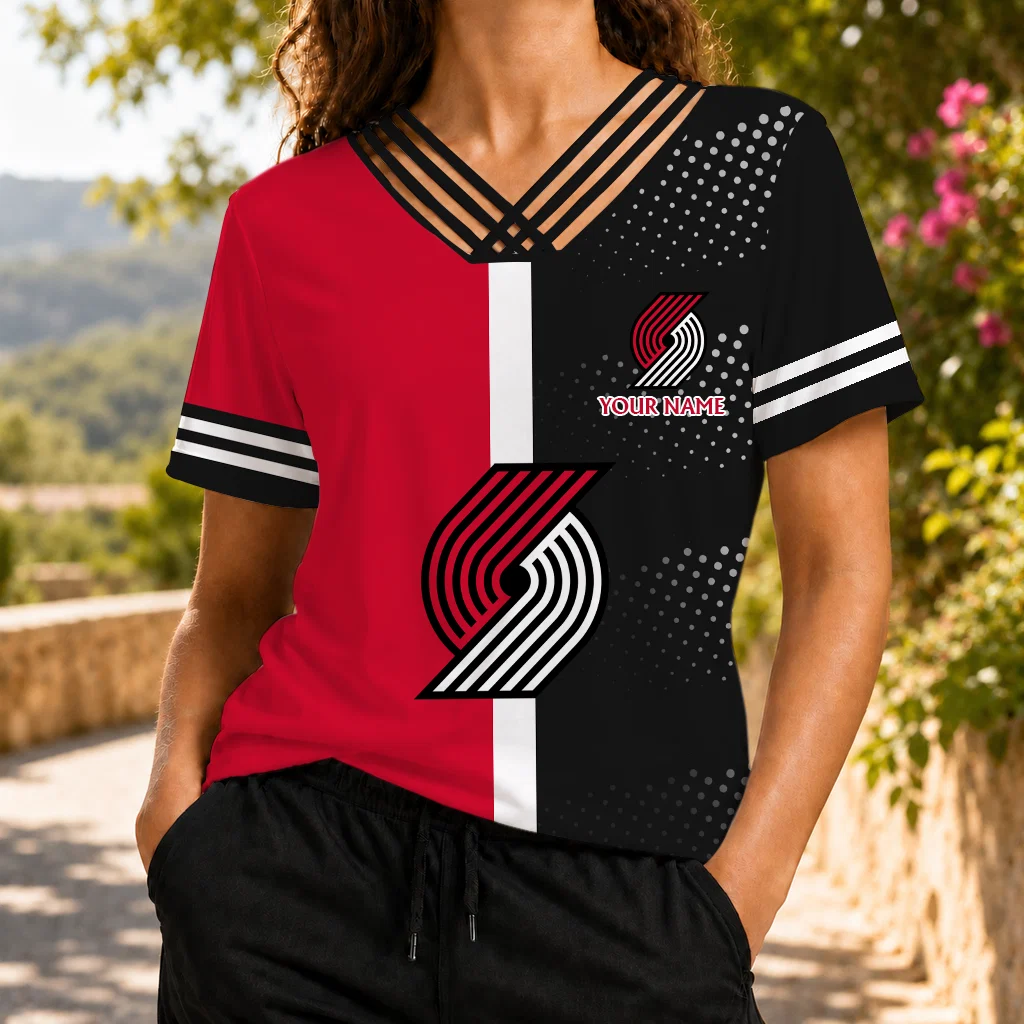 Limited Edition – Customized NBA Portland Trail Blazers V-Neck Shirt