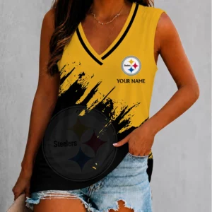 Limited Edition – Customized NFL Pittsburgh Steelers Women’s V-Neck Tank Top