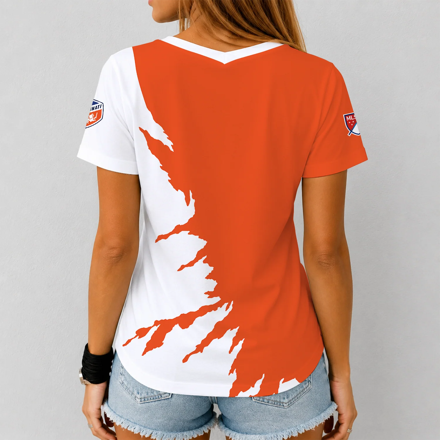 Limited Edition – Customized MLS FC Cincinnati V-Neck Female Shirt - Image 2