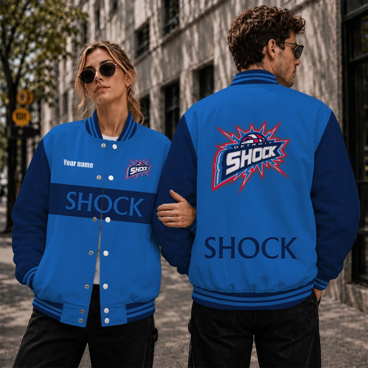 Limited Edition – Customized WNBA Detroit Shock Baseball Jacket, Satin Varsity Jacket