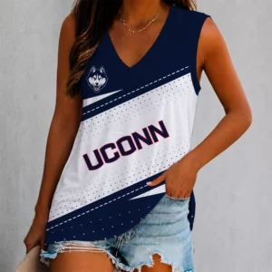 Limited Edition – Customized NCAA Uconn Huskies Women’s V-Neck Tank Top