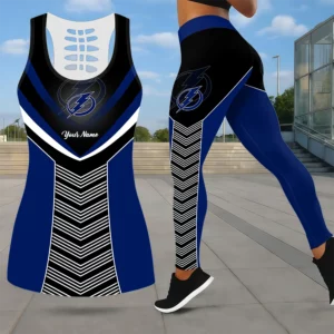 Limited Edition – Customized NHL Tampa Bay Lightning Leggings & Hollow Tank Top Set
