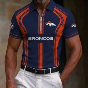 Limited Edition – Customized NFL Denver Broncos Zip Polo Shirt