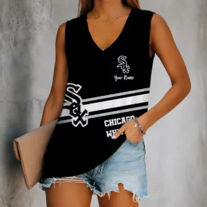 Limited Edition – Customized MLB Chicago Khaki Sox Women’s V-Neck Tank Top