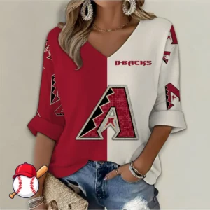 Limited Edition – Customized MLB Arizona Diamondbacks Women’s V-Neck Long Sleeve Shirt