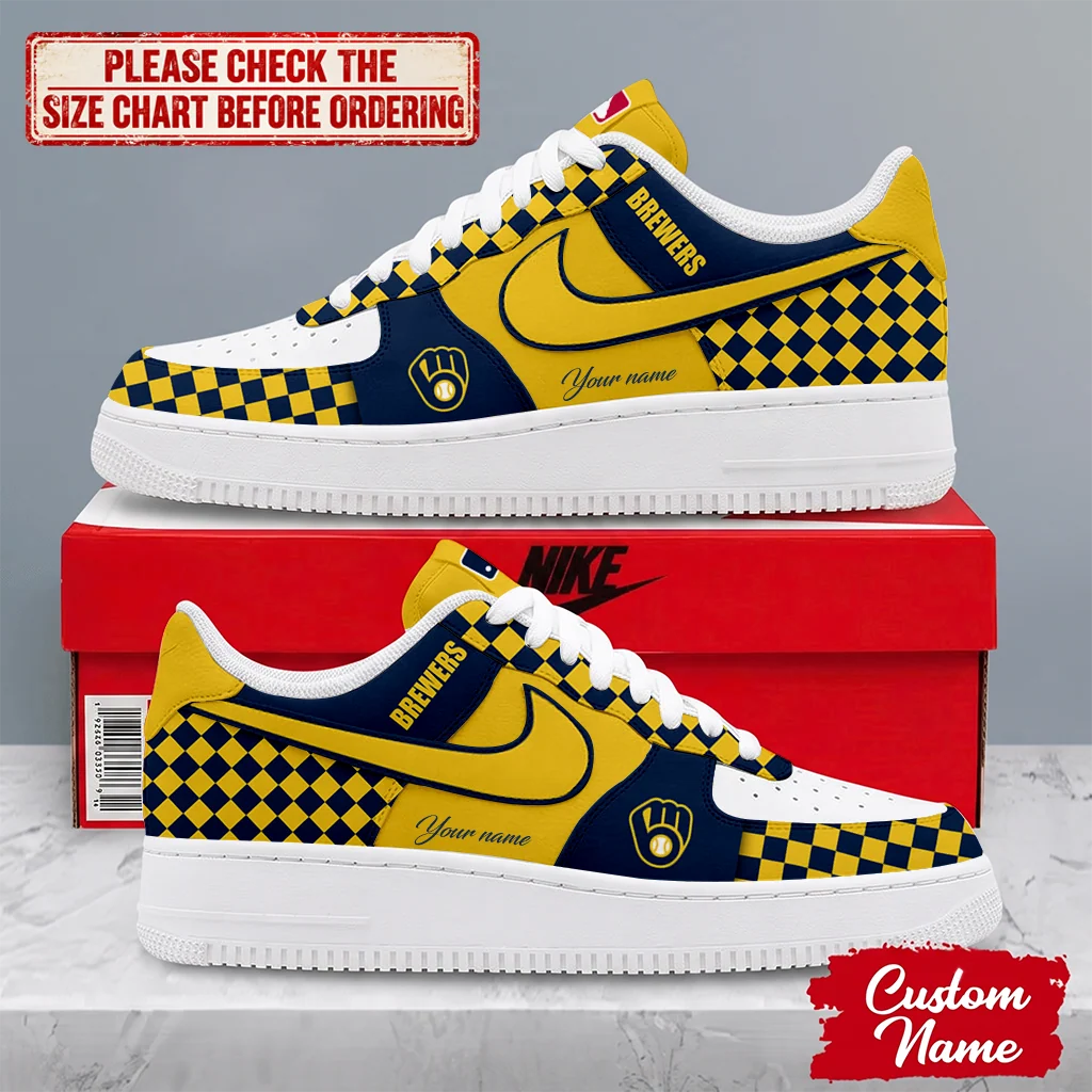 Limited Edition – Customized MLB Milwaukee Brewers Af1 Shoes