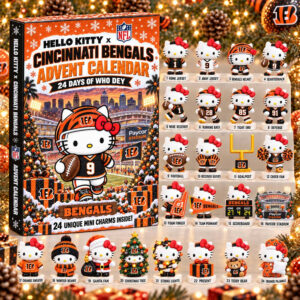 Cincinnati Bengals Kitty Advent Calendar 2026 24 Day Cincinnati Bengals Merch Countdown Gift