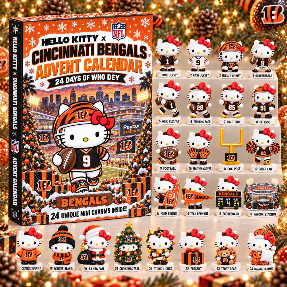 Cincinnati Bengals Kitty Advent Calendar 2026 24 Day Cincinnati Bengals Merch Countdown Gift